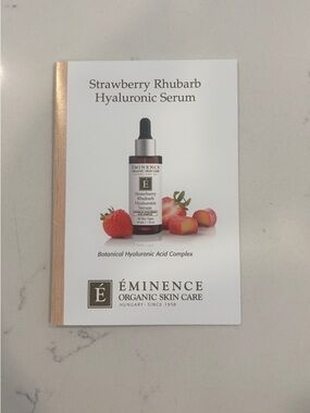ÉMINENCE ORGANIC SKIN CARE Strawberry Rhubarb Hyaluronic sample
New never opened